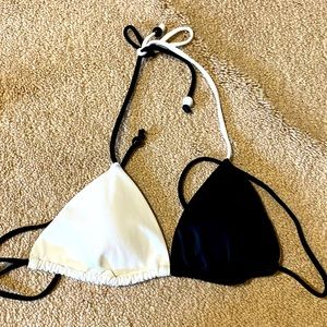 VICTORIA SECRET BLACK AND WHITE STRING TOP